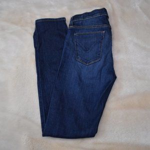 Hudson Blair Tilda Straight Leg Skinny Mid Waist Dark Blue Denim Jeans 27